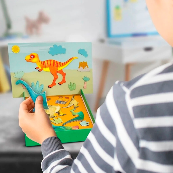 Set jucării As Dinozaur Magnet Box Dinosaurs 1029-64066 Multicolor Pentru copii, 3+ photo 2