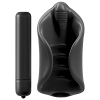Мастурбатор PDX Elite Vibrating Silicone Stimulator Черный 