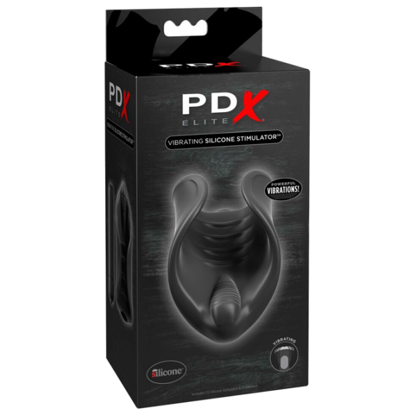 Мастурбатор PDX Elite Vibrating Silicone Stimulator Черный  photo 3