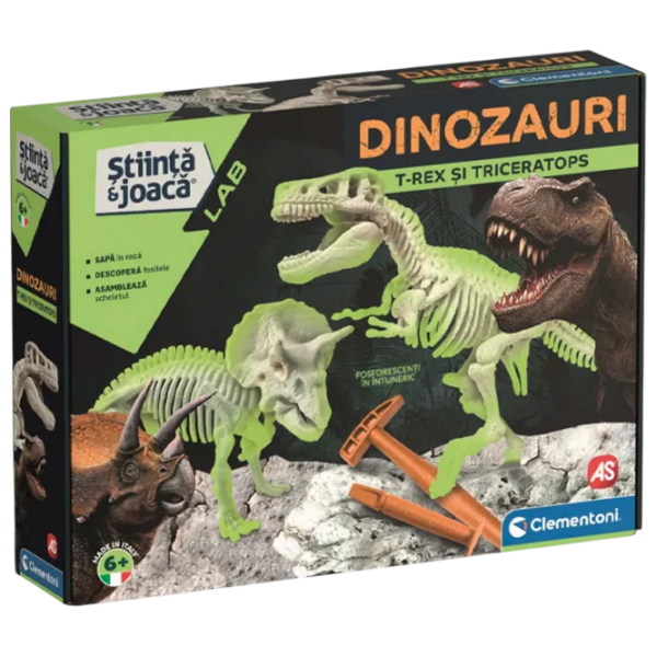 Joc de masă Clementoni T-Rex Fluo & Triceraptor Dezvoltare, 6+ photo 1