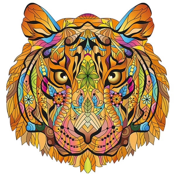 Joc de masă Eureka E2D Rainbow Wooden Puzzle TIGER Brain Puzzle, 7+ photo 1