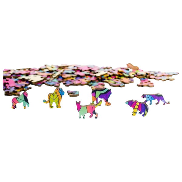 Joc de masă Eureka E2D Rainbow Wooden Puzzle TIGER Brain Puzzle, 7+ photo 2
