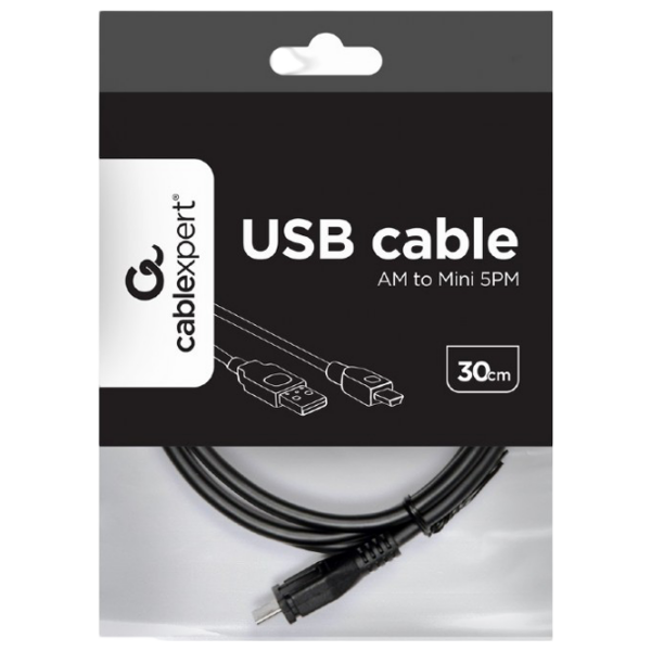 Кабель данных Gembird CCP-USB2-AM5P-1 USB Type-A / mini USB Черный  photo 4