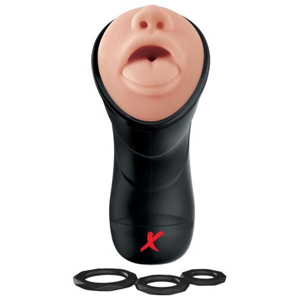 Мастурбатор PDX Elite Deep Throat Vibrating Stroker Бежевый  photo 2