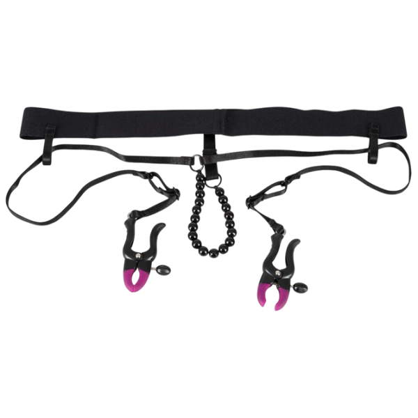 Зажим на половые губы Bad Kitty Spreader String Черный  photo 1