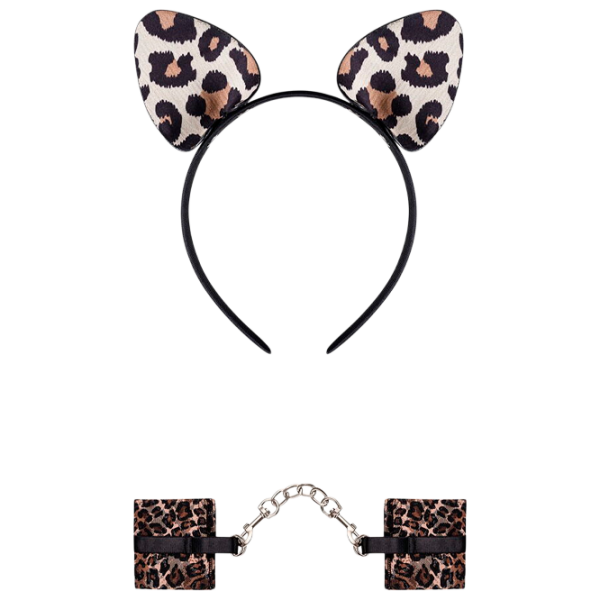 Наручники Obsessive Hairband + Cuffs Tigrella Черный  photo 1