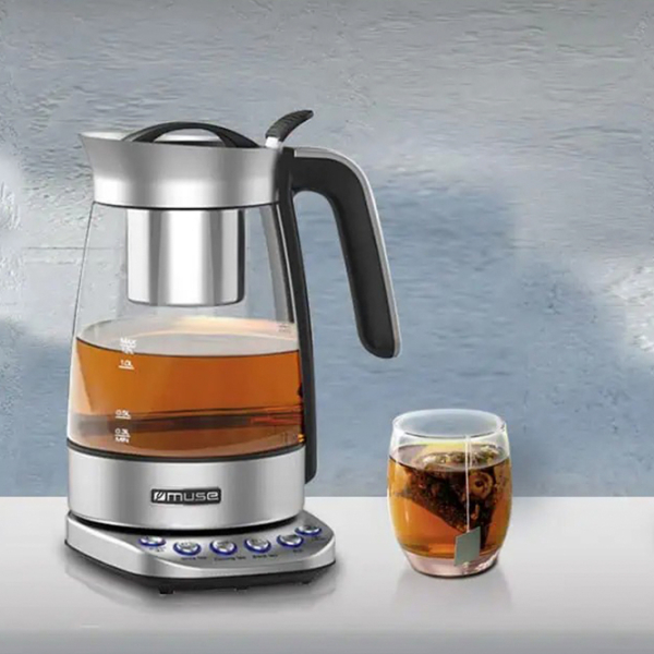 Ceainic electric Muse MS-320 T Inox 2200 W, 1.2l, Material interior: Sticlă photo 2