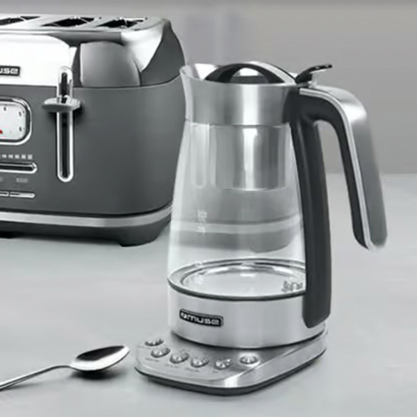 Ceainic electric Muse MS-320 T Inox 2200 W, 1.2l, Material interior: Sticlă photo 4