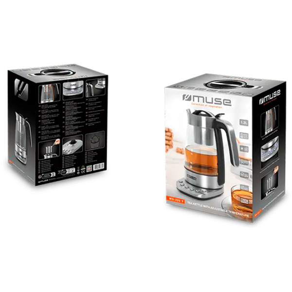 Ceainic electric Muse MS-320 T Inox 2200 W, 1.2l, Material interior: Sticlă photo 5