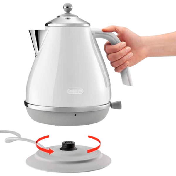 Ceainic electric DeLonghi KBOC 2001 W White 2000 W, 1.7l, Material interior: Inox photo 2