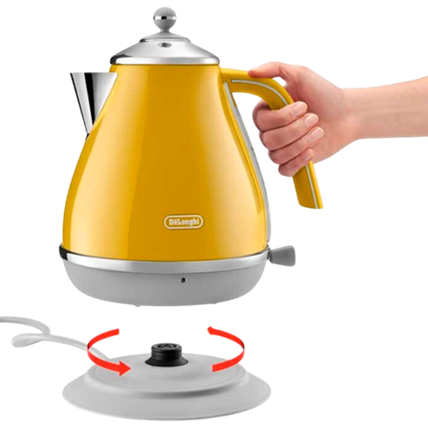 Ceainic electric DeLonghi KBOC 2001 Y Yellow 2000 W, 1.7l, Material interior: Inox photo 3