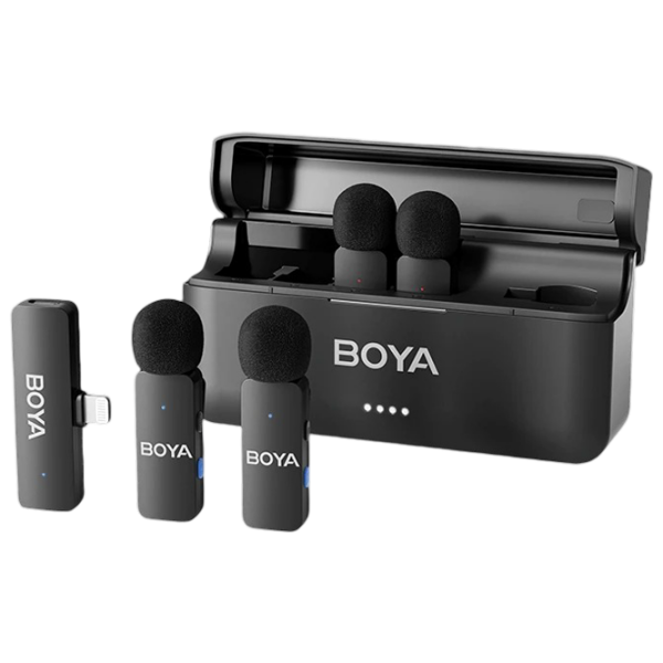 Microfon Boya BY-V4U + Charging Case Black  photo 1