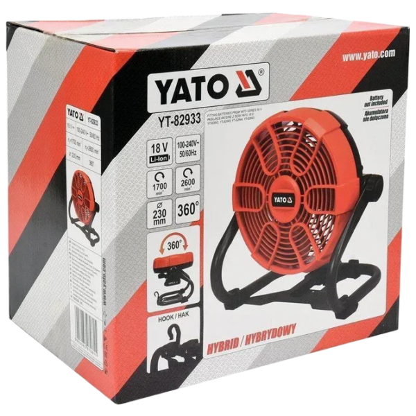 Ventilator Yato YT82933 Red 18 W, Electronic, Numărul de viteze: 2 photo 7