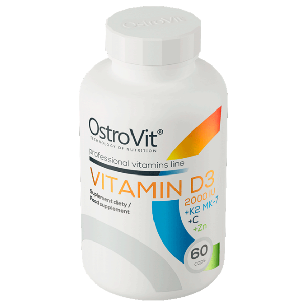 Vitamine și minerale OstroVit Vitamin D3 2000+K2 MK7+VC+Zinc 5903933900407  60 photo 2