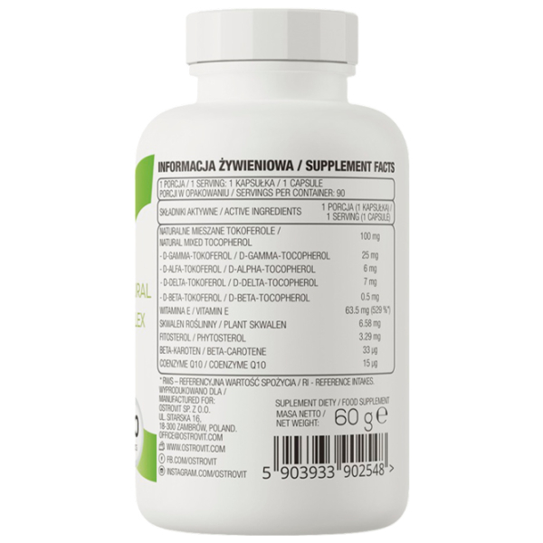 Vitamine și minerale OstroVit Vitamin E 5903933902548  90 capsule photo 3