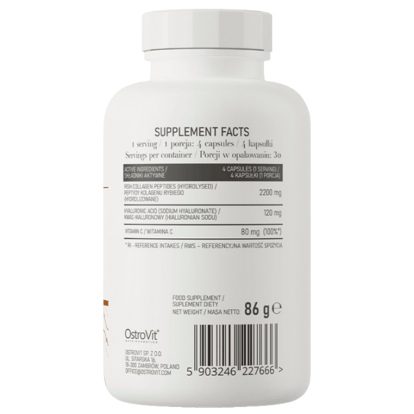 Vitamine și minerale OstroVit Marine Collagen + Hyaluronic Acid + Vitamin C 5903246227666  120 photo 3