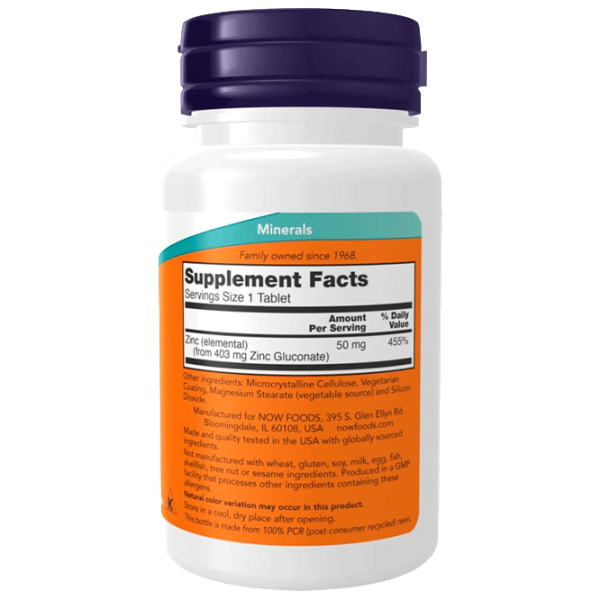Vitamine și minerale Now Foods ZINC GLUCONATE 733739015204 100  photo 3