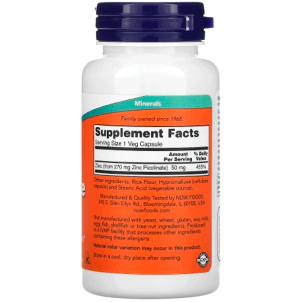 Vitamine și minerale Now Foods Zinc Picolinate 733739015525 120 photo 2