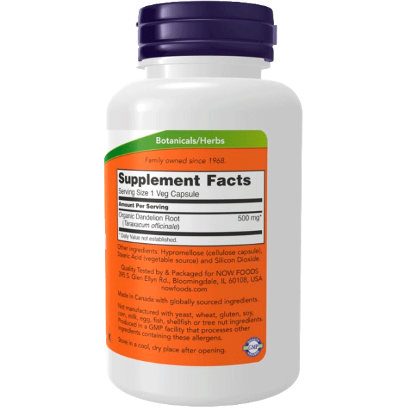 Vitamine și minerale Now Foods DANDELION 733739046451  100 capsule photo 2