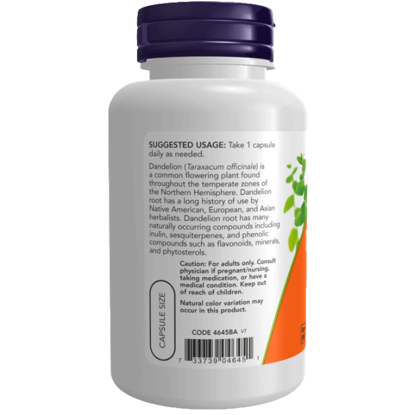 Vitamine și minerale Now Foods DANDELION 733739046451  100 capsule photo 3