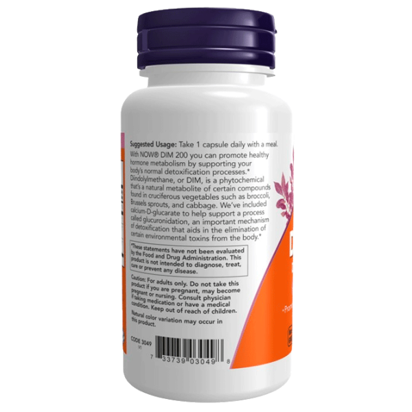 Vitamine și minerale Now Foods DIM 200 Diindolylmethane 733739030498  90 capsule photo 3
