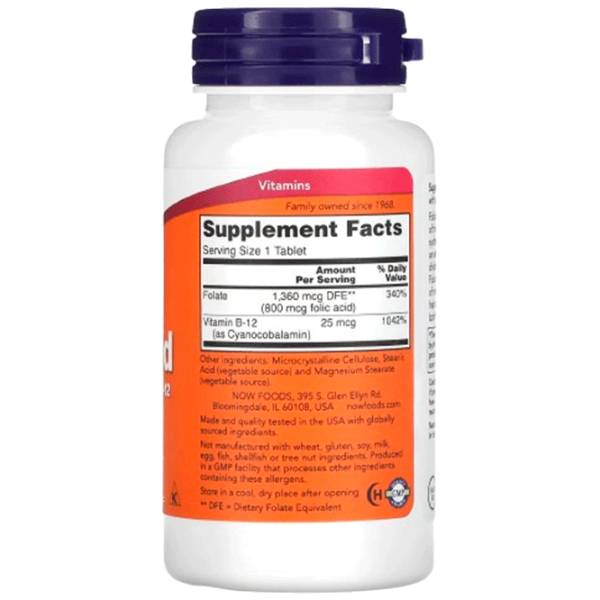 Vitamine și minerale Now Foods Folic Acid 733739004765 250  photo 2
