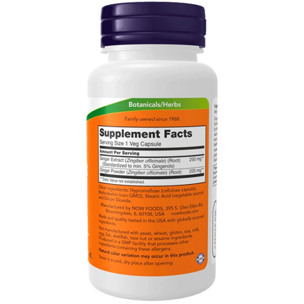 Vitamine și minerale Now Foods Ginger Root Extract 733739046895  90 capsule photo 2