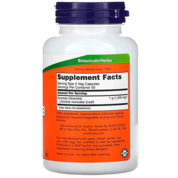 Витамины и минералы Now Foods GRAVIOLA 733739047038  100 капсул photo 2