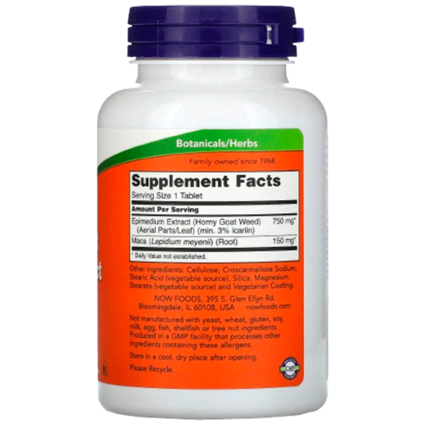 Vitamine și minerale Now Foods HORNY GOAD WEED 733739047588 90  photo 2