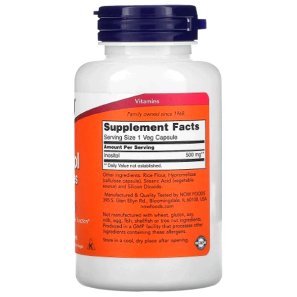 Vitamine și minerale Now Foods INOSITOL 733739004758 100 capsule photo 2