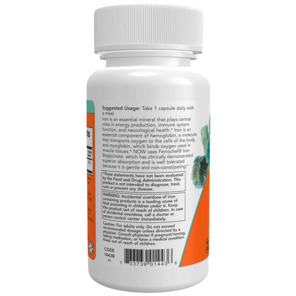 Vitamine și minerale Now Foods Iron 733739014436  120 photo 3