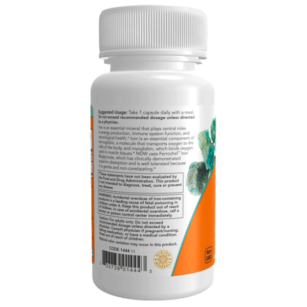 Vitamine și minerale Now Foods Iron 733739014443  90 capsule photo 3