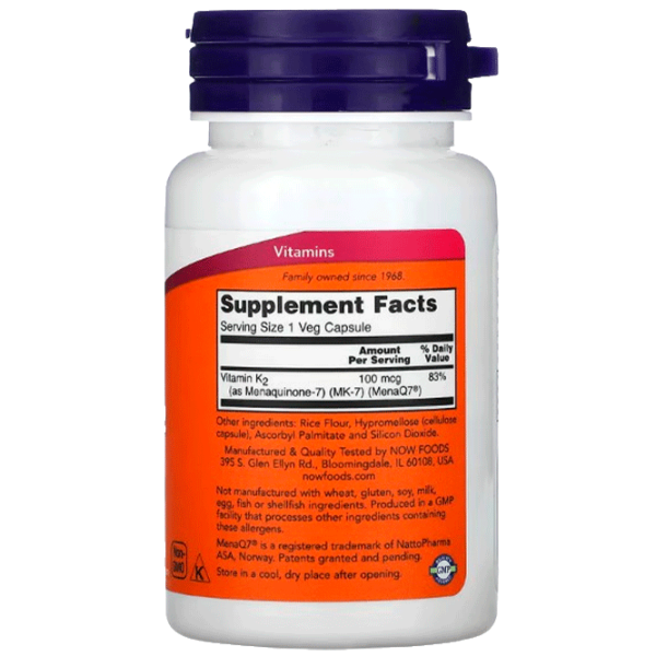 Vitamine și minerale Now Foods VITAMIN K-2 733739009920  60 photo 2