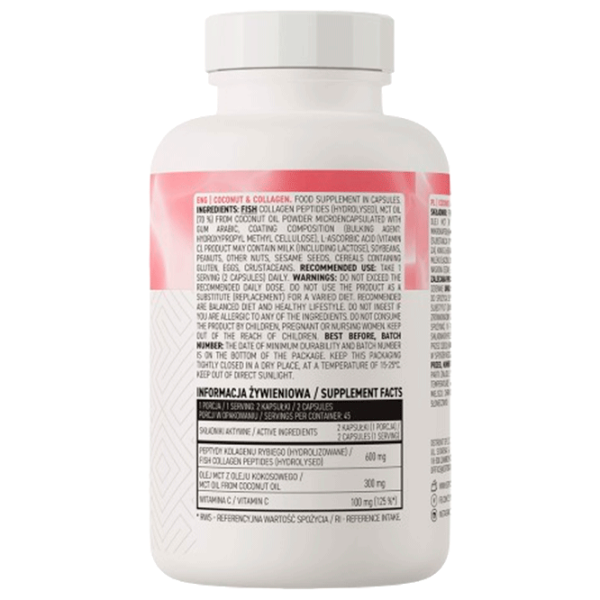 Vitamine și minerale OstroVit Collagen & MCT Oil 5903933908847  90 capsule photo 3