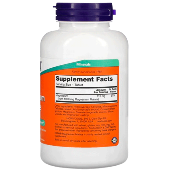 Vitamine și minerale Now Foods MAGNESIUM MALATE 733739013002 180  photo 2