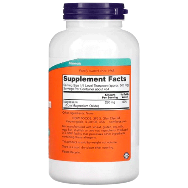 Vitamine și minerale Now Foods MAGNESIUM OXIDE POWDER 733739013101   photo 2