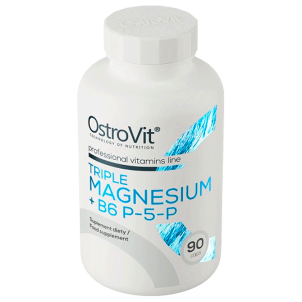Vitamine și minerale OstroVit Triple Magnesium + B6 P-5-P 5903246229219  90 capsule photo 2