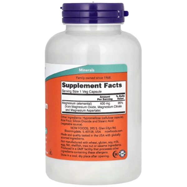Витамины и минералы Now Foods Magnesium 733739012838  180 капсулы photo 2