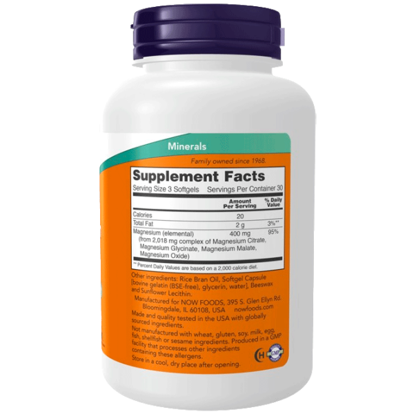 Vitamine și minerale Now Foods Magnesium Citrate 733739012975  90 capsule photo 1