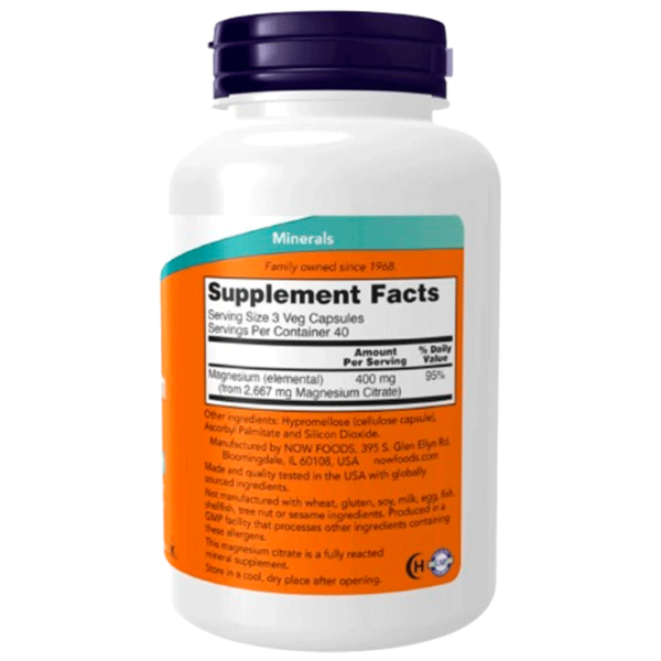 Витамины и минералы Now Foods Magnesium Citrate 733739012944  120 photo 2