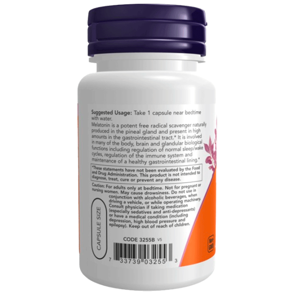 Витамины и минералы Now Foods MELATONIN 733739032553  60 photo 3