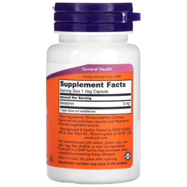 Vitamine și minerale Now Foods MELATONIN 733739035554  60 photo 2