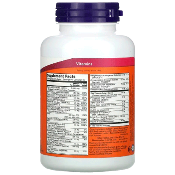 Vitamine și minerale Now Foods ADAM MALE MULTI 733739038807  90 capsule photo 2