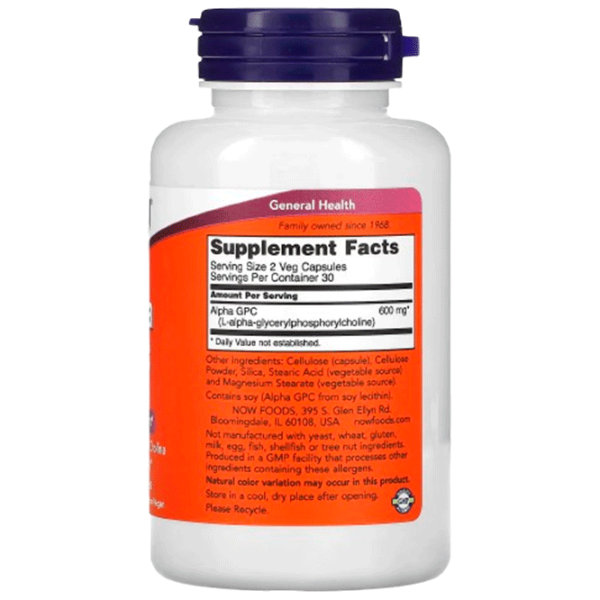 Vitamine și minerale Now Foods Alpha GPC 733739030856  60 photo 2
