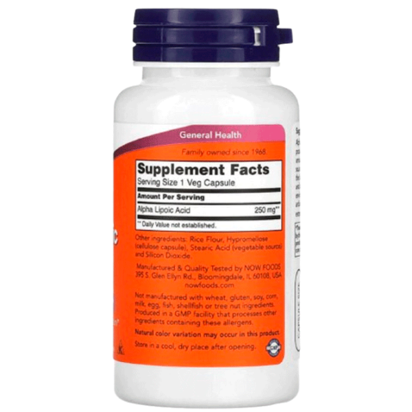 Vitamine și minerale Now Foods Alpha Lipoic Acid 733739030429  60 photo 2