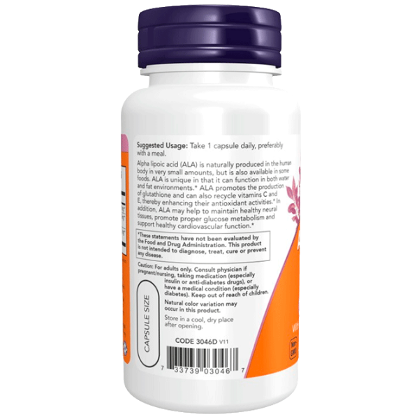 Vitamine și minerale Now Foods Alpha Lipoic Acid 733739030467  60 photo 3