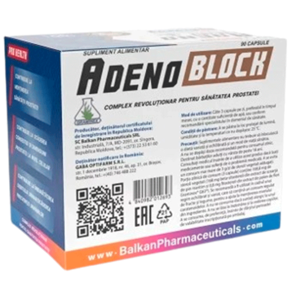 Витамины и минералы Balkan Pharmaceuticals AdenoBlok 4840982012693  90 капсул photo 2