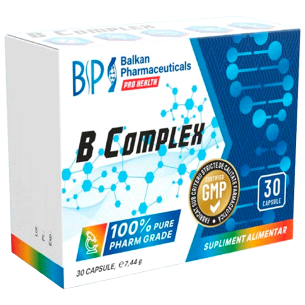 Vitamine și minerale Balkan Pharmaceuticals B complex 4840982011702  30 capsule photo 1