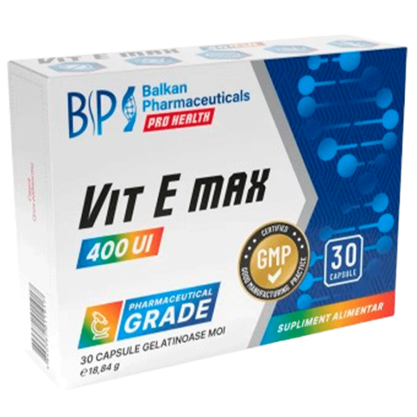 Vitamine și minerale Balkan Pharmaceuticals Vit E MAX 4840982011917  30 capsule photo 1