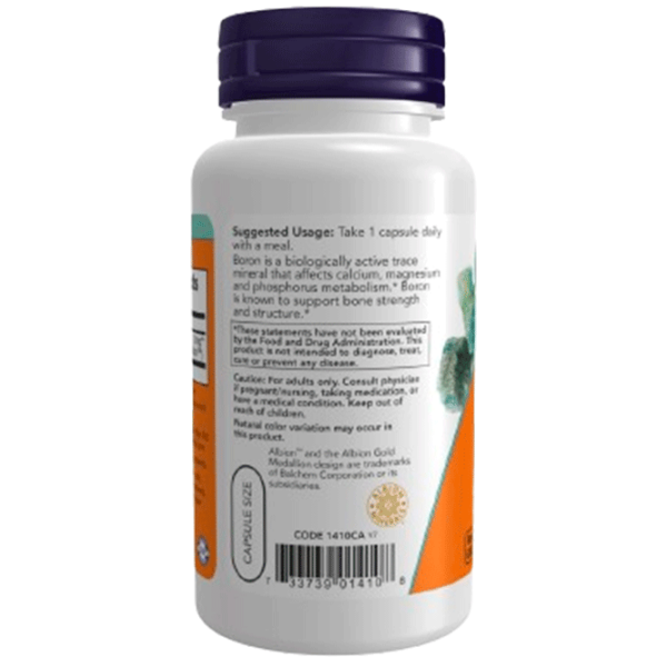 Vitamine și minerale Now Foods BORON 733739014108  100 capsule photo 2